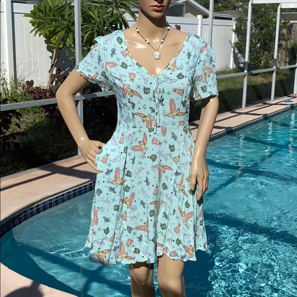 Harry Potter Pets Short Pocket Dress in Mint print